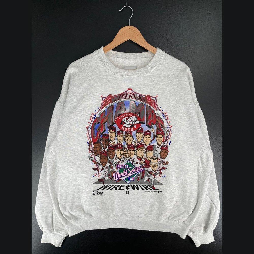 Cincinnati Reds 1990 World Series Champions Retro Crewneck Sweatshirt